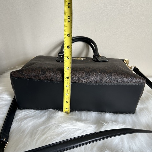 Coach Georgia Satchel Signature Canvas Walnut Black Handbag CH422 - Picture 8 of 8